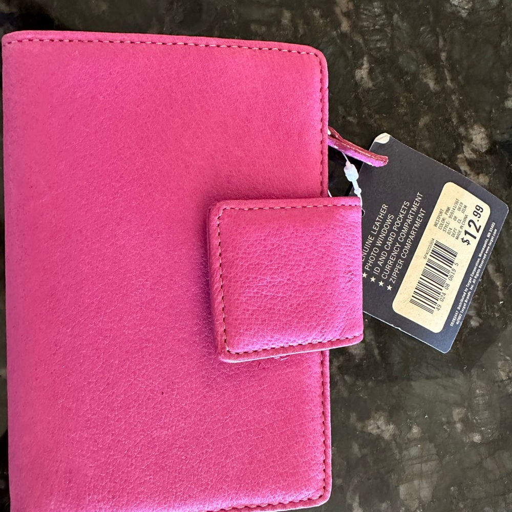 Pink Leather wallet - New with tags
